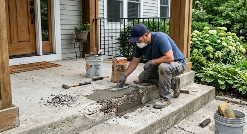 Entryway Concrete Repair in West Des Moines, IA