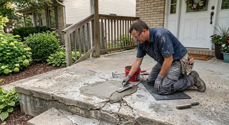 Concrete Porch Repair in West Des Moines, IA